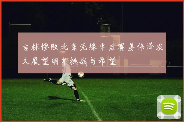 吉林惨败北京无缘季后赛姜伟泽发文展望明年挑战与希望
